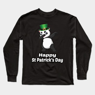 Panda St Patricks Day Long Sleeve T-Shirt